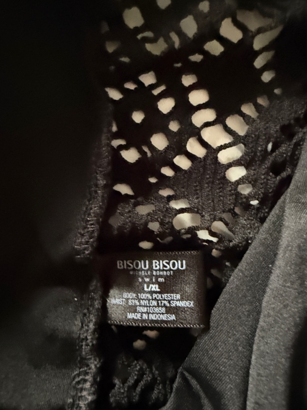 Bisou Bisou Black Lace Swim Coverup Skirt or dress - Picture 4 of 9